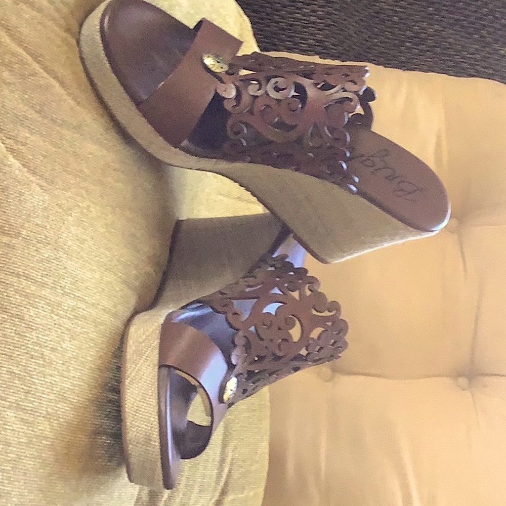 Brighton slip in sandal wedge brown - Picture 2 of 8